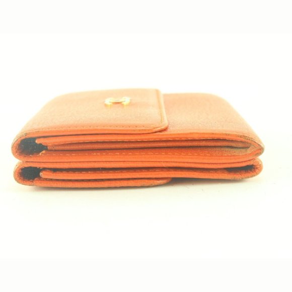 Chanel Orange CC Compact Trifold Wallet 2CC712K - Picture 7 of 12